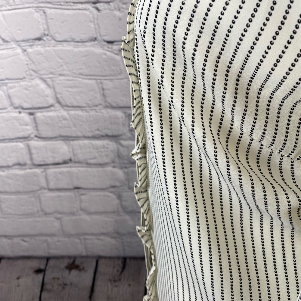 Talbots Striped Ruffle Blouse Button Down size Large - Picture 7 of 13
